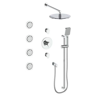 Vogt SET.LN.142.930.CC- Thermostatic Shower Set with In-Wall Body Jets 3/4' Chrome