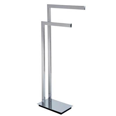 Laloo 9000 PN- Double Bar Floor Towel Stand - Polished Nickel | FaucetExpress.ca