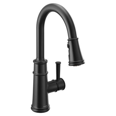 Moen 7260BL- Belfield Single-Handle Pull-Down Sprayer Kitchen Faucet With Reflex And Power Boost In Matte Black - FaucetExpress.ca
