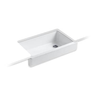 Kohler 6488-0- Whitehaven® 35-1/2'' x 21-9/16'' x 9-5/8'' Undermount single-bowl farmhouse kitchen sink | FaucetExpress.ca