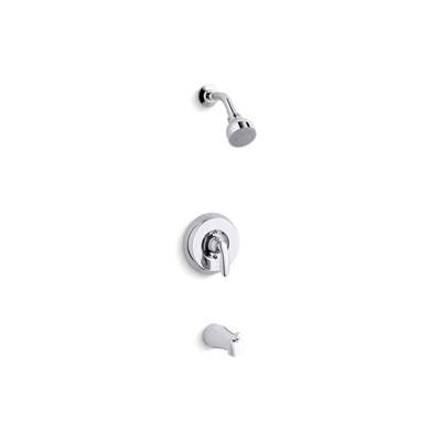 Kohler PS15601-4-CP- Coralais® Rite-Temp(R) bath and shower valve trim with lever handle, NPT spout and 2.5 gpm showerhead, project pack | FaucetExpress.ca