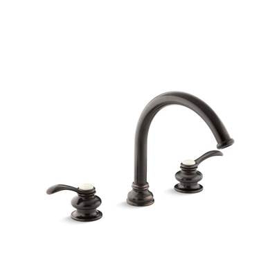 Kohler T12885-4-2BZ- Fairfax® Deck-mount bath faucet trim with lever handles and traditional 8-7/8'' non-diverter slip-fit spout, valve not included | FaucetExpress.ca
