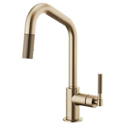 Brizo 63063LF-GL- Angled Spout Pull-Down, Knurled Handle | FaucetExpress.ca
