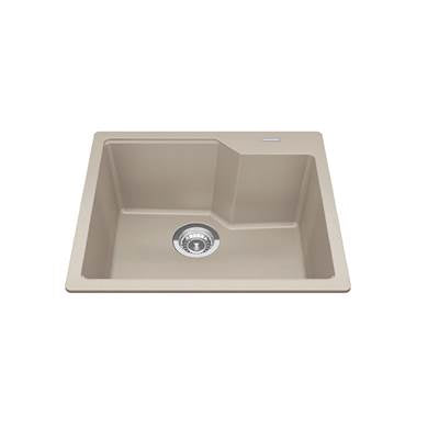 Kindred MGSM2022-9CHA- Granite Series 22.06-in LR x 19.69-in FB Drop In Single Bowl Granite Kitchen Sink in Champagne