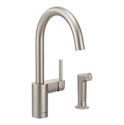 Moen 7165SRS- Align Single-Handle Standard Kitchen Faucet with Side Sprayer in Spot Resist Stainless