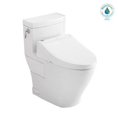 Toto MW6263084CEFG#01- TotoWashlet+ Aimes One-Piece Elongated 1.28 Gpf Toilet And Washlet C5 Bidet Seat Cotton White