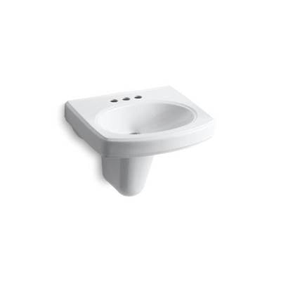 Kohler 2035-4-0- Pinoir® Wall-mount bathroom sink with 4'' centerset faucet holes | FaucetExpress.ca