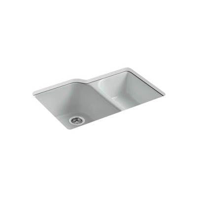 Kohler 5931-4U-95- Executive Chef 33'' x 22'' x 10-5/8'' Undermount large/medium, high/low double-bowl kitchen sink with 4 oversize faucet holes | FaucetExpress.ca