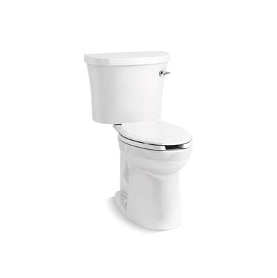 Kohler 25077-TR-0- Kingston Comfort Height® Two-piece elongated 1.28 gpf chair height toilet with right-hand trip lever and tank cover locks | FaucetExpress.ca