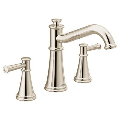 Moen T9023NL- Belfield Two-Handle Deck Mounted Roman Tub Faucet, Valve Required, Polished Nickel