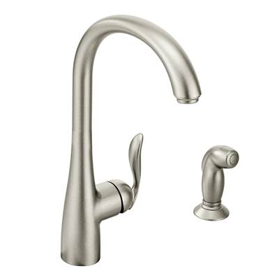 Moen 7790SRS- Arbor High-Arc Single-Handle Standard Kitchen Faucet with Side Sprayer in Spot Resist Stainless