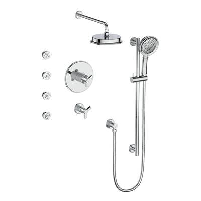 Vogt SET.Z3.141.810.CC- Thermostatic Set with Exposed Jets 3/4' Chrome - FaucetExpress.ca