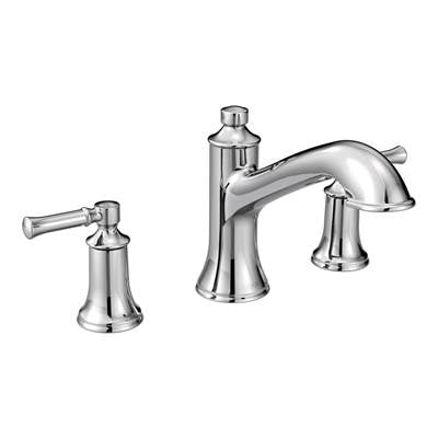 Moen T683- Dartmoor 8 in. Widespread 2-Handle Roman Tub Bathroom Faucet in Chrome (Valve Not Included)