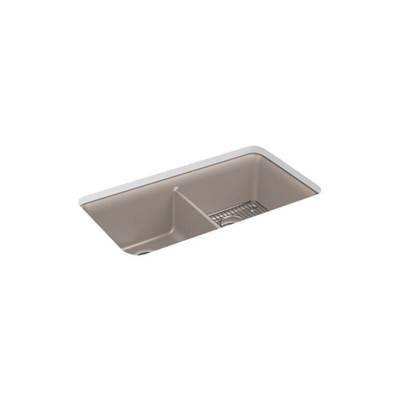 Kohler 8199-CM3- Cairn® 33-1/2'' x 18-5/16'' x 10-1/8'' Neoroc® undermount double-equal kitchen sink with rack | FaucetExpress.ca