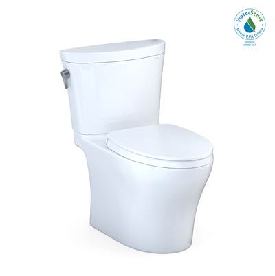 Toto MS448124CEMFGN#01- Toto Aquia Iv Arc Two-Piece Elongated Dual Flush 1.28 And 0.9 Gpf Universal Height Toilet With Cefiontect Washlet+ Ready Cotton White