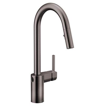 Moen 7565EWBLS- Align Motionsense Wave One-Sensor Touchless One-Handle High Arc Modern Pulldown Kitchen Faucet With Reflex, Spot Resist Black Stainless