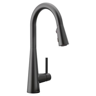 Moen 7864BL- Sleek Single-Handle Pull-Down Sprayer Kitchen Faucet with Reflex and Power Clean in Matte Black