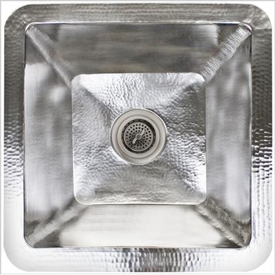 Linkasink C008 - Hammered Large Square with 3.5'' drain opening
