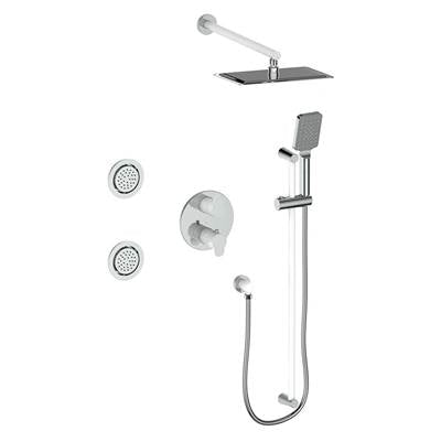 Vogt SET.LN.320.710.CW- 3-Way Thermostatic Shower Set with Body Jets Chrome Glossy White