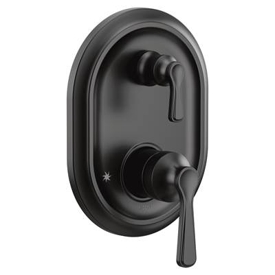 Moen UTS9211BL- Traditional M-CORE 3-Series 2-Handle Shower Trim with Integrated Transfer Valve in Matte Black (Valve Not Included)