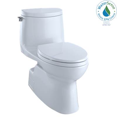 Toto MS614114CUFG#01- Carlyle Ii 1G One-Piece Elongated 1.0 Gpf Universal Height Skirted Toilet With Cefiontect Cotton White