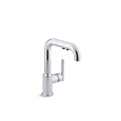 Kohler 7506-CP- Purist® single-hole kitchen sink faucet with 7'' pull-out spout | FaucetExpress.ca