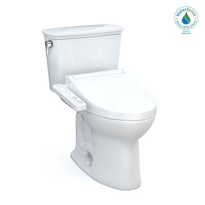 Toto MW7863074CEFG.10#01- Toto Drake Transitional Washlet+ Two-Piece Elongated 1.28 Gpf Universal Height Tornado Flush Toilet With C2 Bidet Seat Cotton White