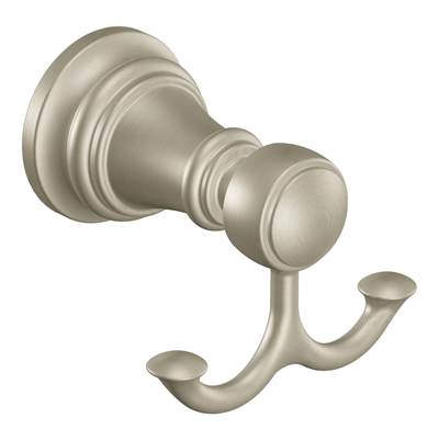 Moen YB8403BN- Weymouth Brushed Nickel Double Robe Hook