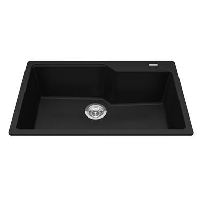 Kindred MGSM2031-9MBK- Granite Series 30.7-in LR x 19.69-in FB Drop In Single Bowl Granite Kitchen Sink in Matte Black