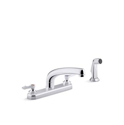 Kohler 810T21-4AHA-CP- Triton® Bowe® 1.5 gpm kitchen sink faucet with 8-3/16'' swing spout, matching finish sidespray, aerated flow and lever handles | FaucetExpress.ca