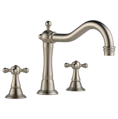Brizo T67338-BN- 3-Hole Roman Tub Trim Only- Cross Handles - FaucetExpress.ca