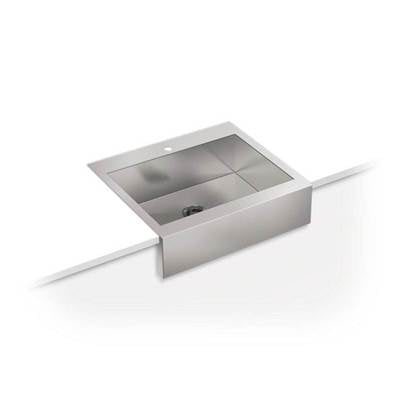 Kohler 3935-1-NA- Vault 29-3/4'' x 24-5/16'' x 9-5/16'' Self-Trimming(R) top-mount single-bowl stainless steel apron-front kitchen sink for 30'' cabinet | FaucetExpress.ca