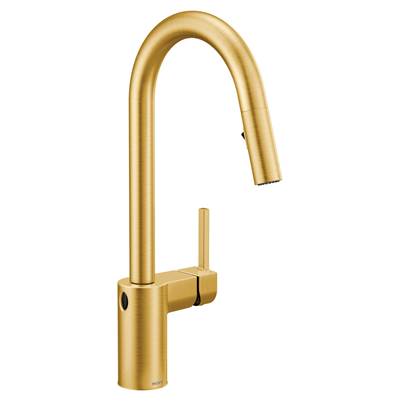 Moen 7565EWBG- Align Motionsense Wave One-Sensor Touchless One-Handle High Arc Modern Pulldown Kitchen Faucet With Reflex, Brushed Gold