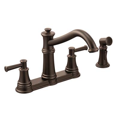Moen 7255ORB- Belfield 2-Handle Standard Kitchen Faucet with Side Spray in Oil Rubbed Bronze