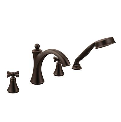 Moen T658ORB- Wynford Two-Handle Diverter Roman Tub Faucet Includes Hand Shower Trim Only, Oil Rubbed Bronze