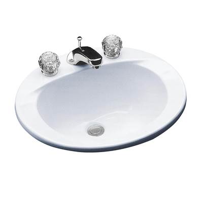 Toto LT502.4#01- 4'' Ctr 19'' Round Self Rim Lav Cotton | FaucetExpress.ca