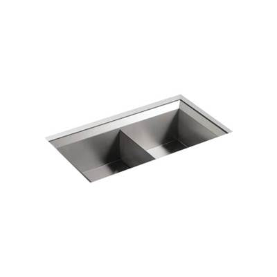 Kohler 3388-NA- Poise® 33'' x 18'' x 9-1/2'' Undermount double-equal kitchen sink | FaucetExpress.ca