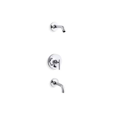 Kohler T14421-4L-CP- Purist® Rite-Temp(R) bath and shower trim set with push-button diverter and lever handle, less showerhead | FaucetExpress.ca