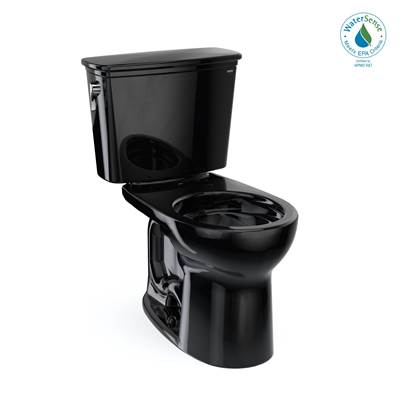 Toto CST785CEF#51- Toto Drake Transitional Two-Piece Round 1.28 Gpf Universal Height Tornado Flush Toilet Ebony