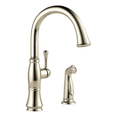 Delta 4297-PN-DST- Single Handle Kitchen Faucet With Spray | FaucetExpress.ca