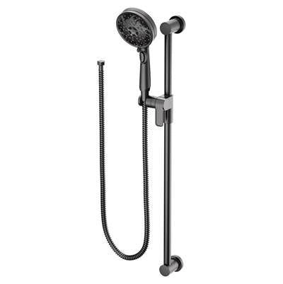 Moen 3670EPBL- S 5-Function Massaging Handshower with Toggle Pause, 30-Inch Slide Bar, and 69-Inch Hose, Matte Black