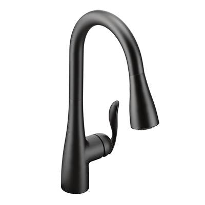 Moen 7594BL- Arbor Single-Handle Pull-Down Sprayer Kitchen Faucet with Reflex in Matte Black