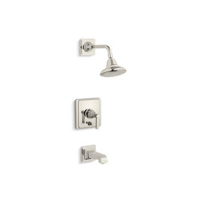 Kohler T13133-4A-SN- Pinstripe® Pure Rite-Temp® pressure-balancing bath and shower faucet trim with lever handle, valve not included | FaucetExpress.ca