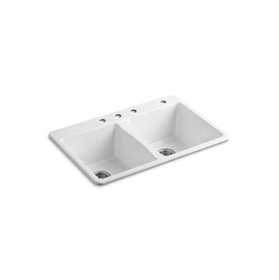 Kohler 5873-4-0- Deerfield® 33'' x 22'' x 9-5/8'' top-mount double-equal kitchen sink | FaucetExpress.ca