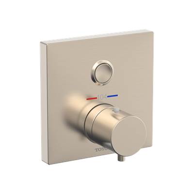 Toto TBV02405U#BN- Thermo 1Way Push Button Valve Brushed Nickel W/ Shut Off | FaucetExpress.ca