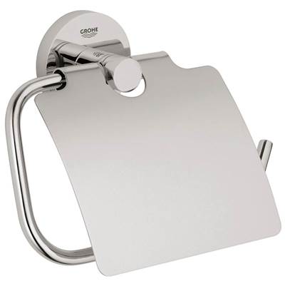 Grohe 40367001- Essentials Toilet Paper Holder with Cover | FaucetExpress.ca