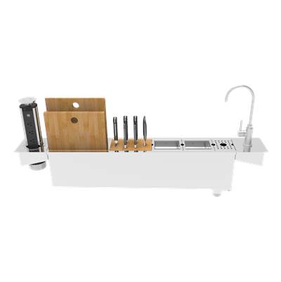 Zomodo PPC900K- Panama App, Med Chef Prep Station w/ Retractable Power Tower (PTC02) and Filtered Water Faucet (FTC014-BR) - Inset, 18ga - FaucetExpress.ca