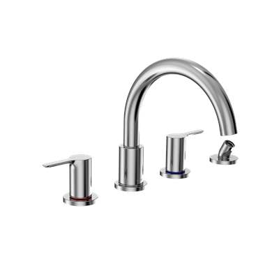 Toto TBS01202U#CP- TOTO LB Two-Handle Deck-Mount Roman Tub Filler Trim with Handshower, Polished Chrome | FaucetExpress.ca