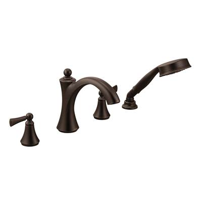 Moen T654ORB- Wynford Two-Handle Diverter Roman Tub Faucet Includes Hand Shower Trim Only, Oil Rubbed Bronze