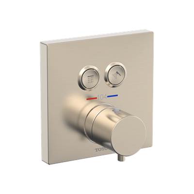 Toto TBV02406U#BN- Thermo 2Way Push Button Valve Brushed Nickel W/ Shut Off | FaucetExpress.ca